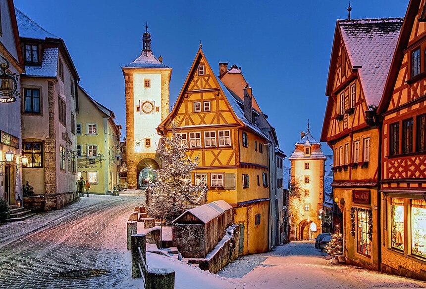 Plönlein im Winter; Bild: Rothenburg Tourismus Service WP