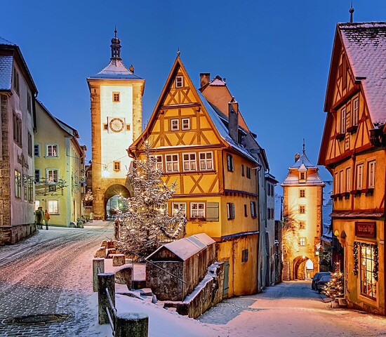 Plönlein im Winter; Bild: Rothenburg Tourismus Service WP Plönlein im Winter; Bild: Rothenburg Tourismus Service WP
