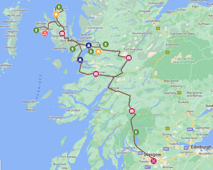 Schottland Route Westliche Highlands und Insel Skye